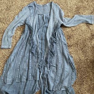 Denim colored cardigan soft